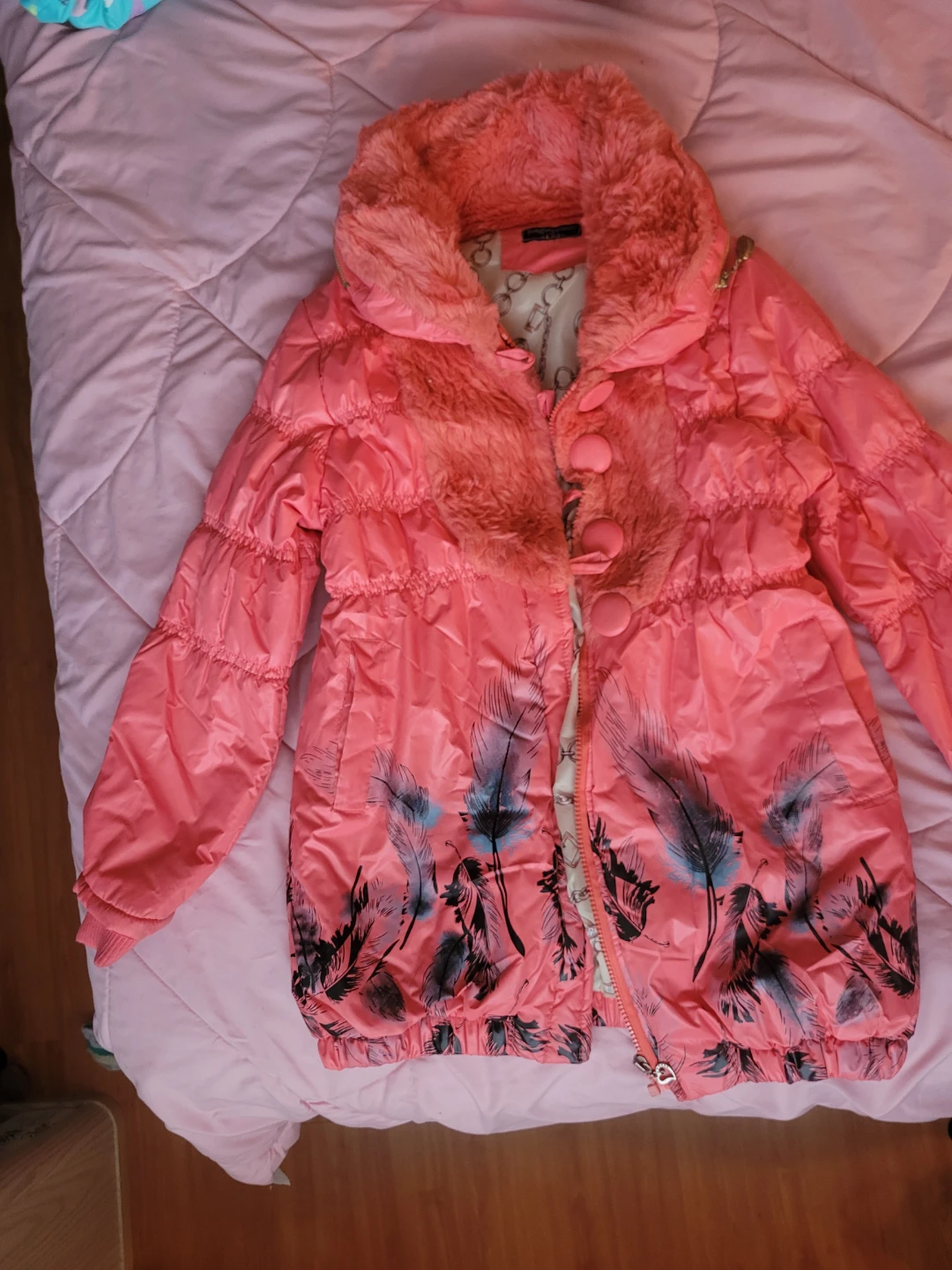 Dongfangxiaocaizi Pink Puffer Jacket