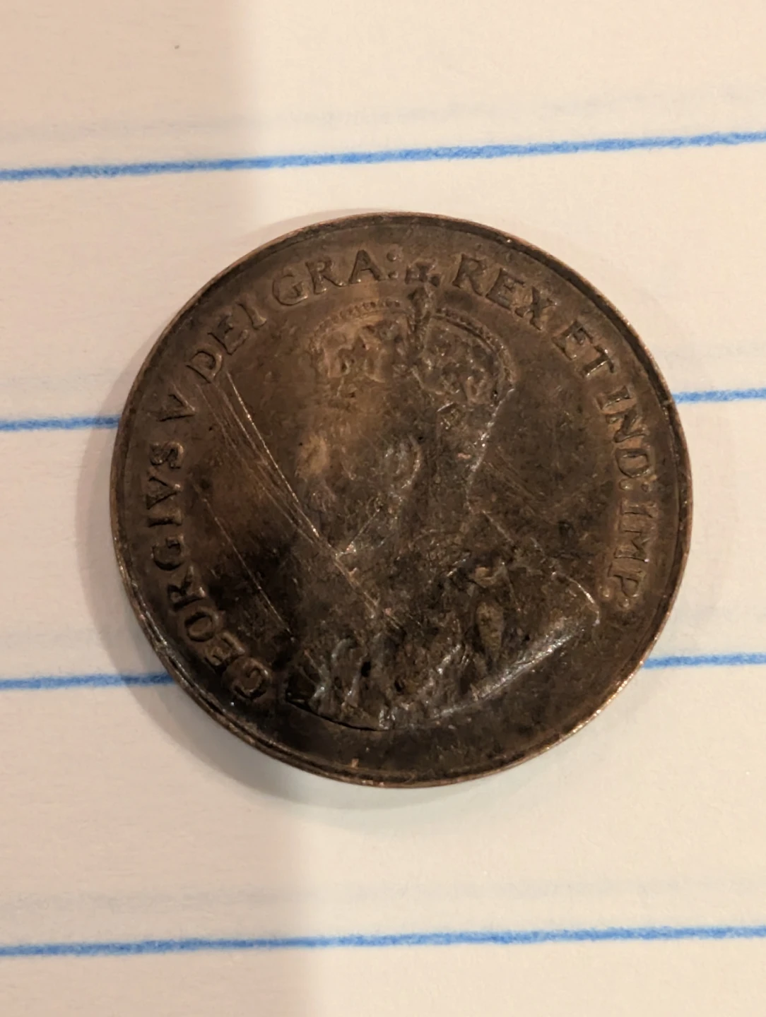 1933 Canadian One Cent Coin - photo 2