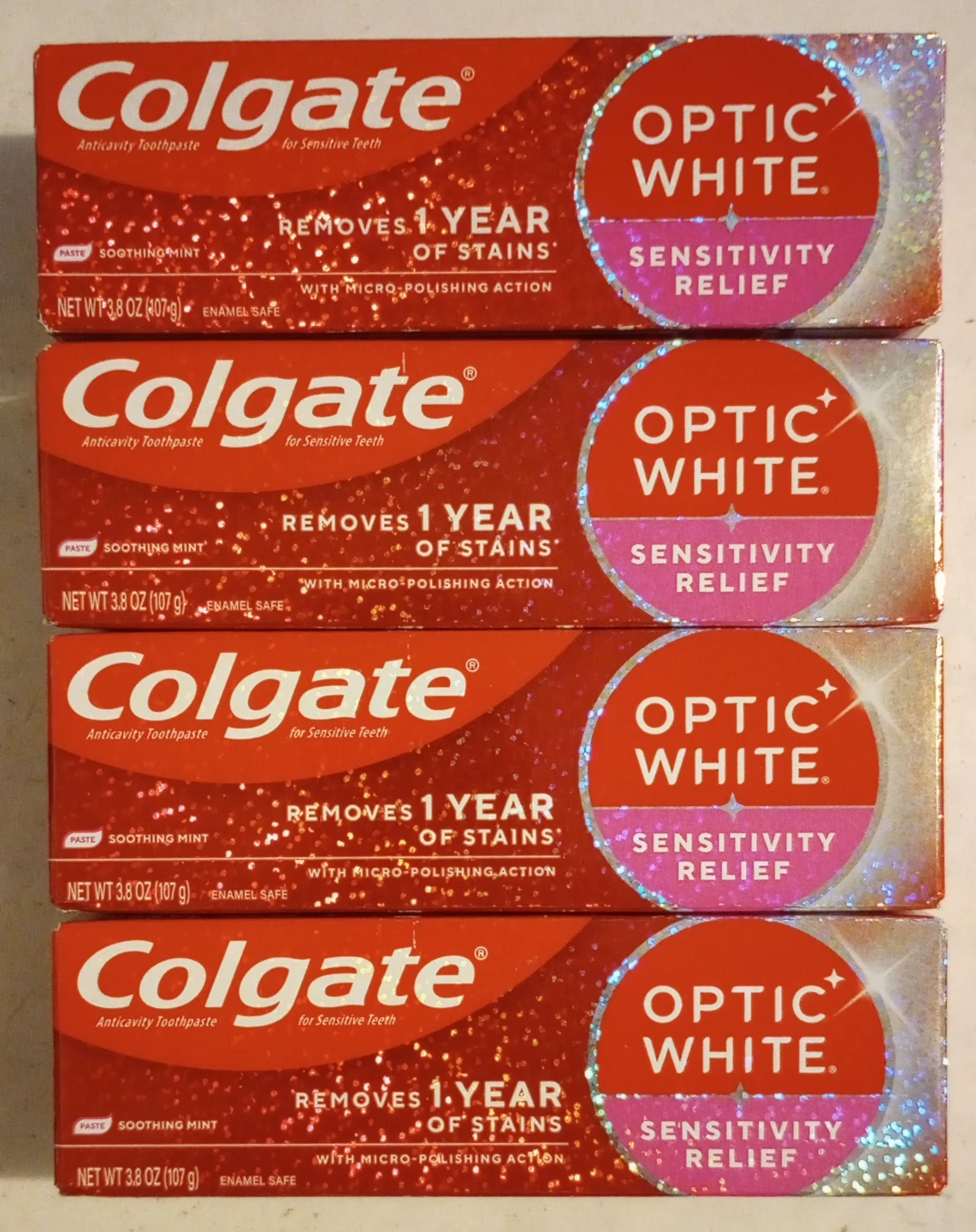Colgate Optic White Sensitivity Relief Toothpaste - 4 for $12