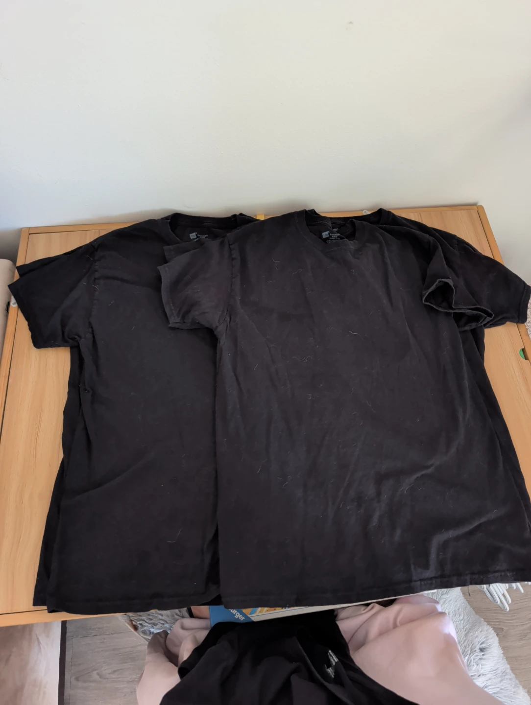 Four Hanes ComfortSoft Black T-Shirts