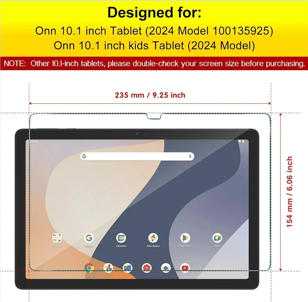 2-Pack Screen Protector for Onn 10.1 Inch Tablet - photo 2