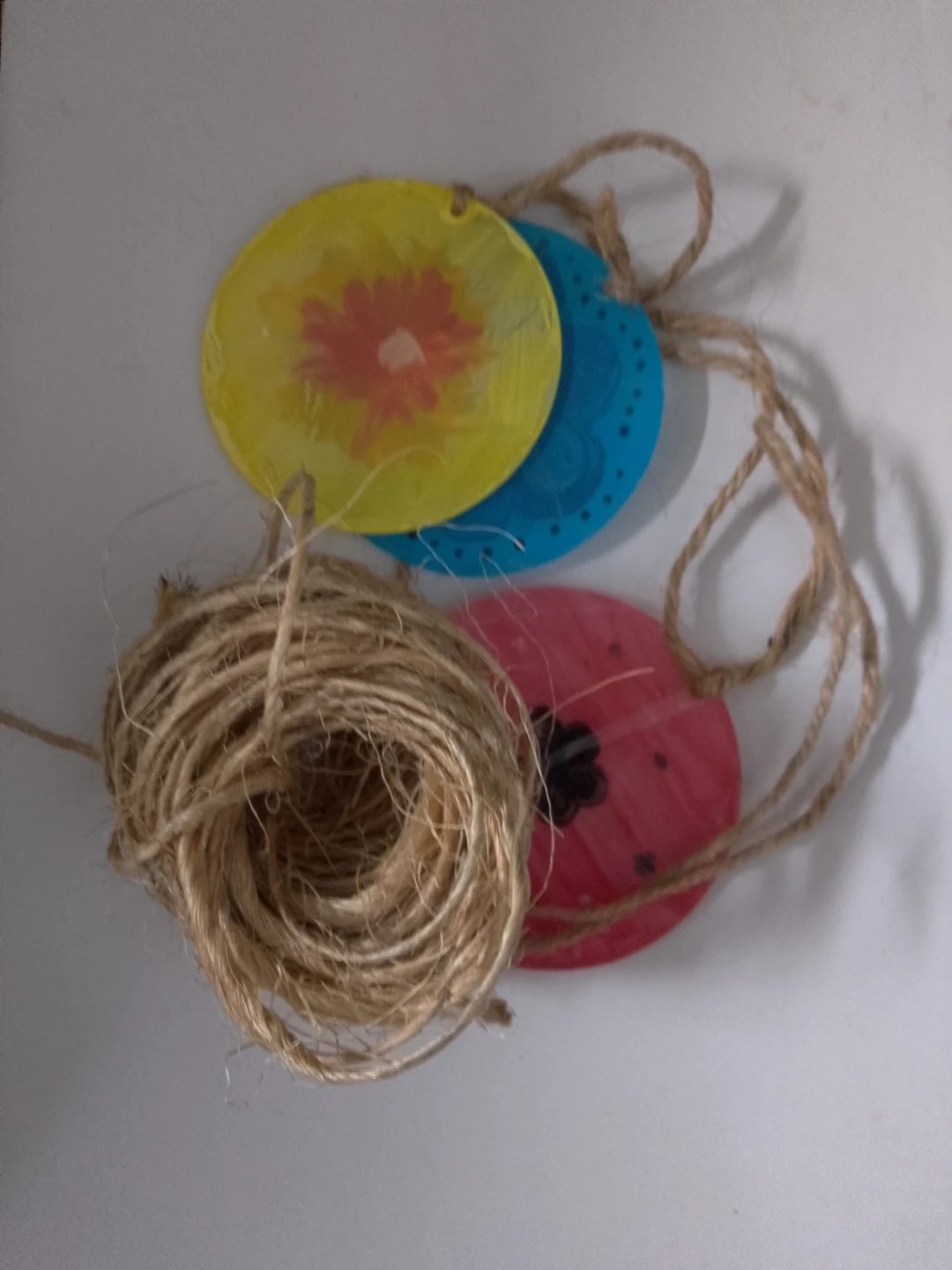 DIY Plastic Craft Discs with Twine 🏈
