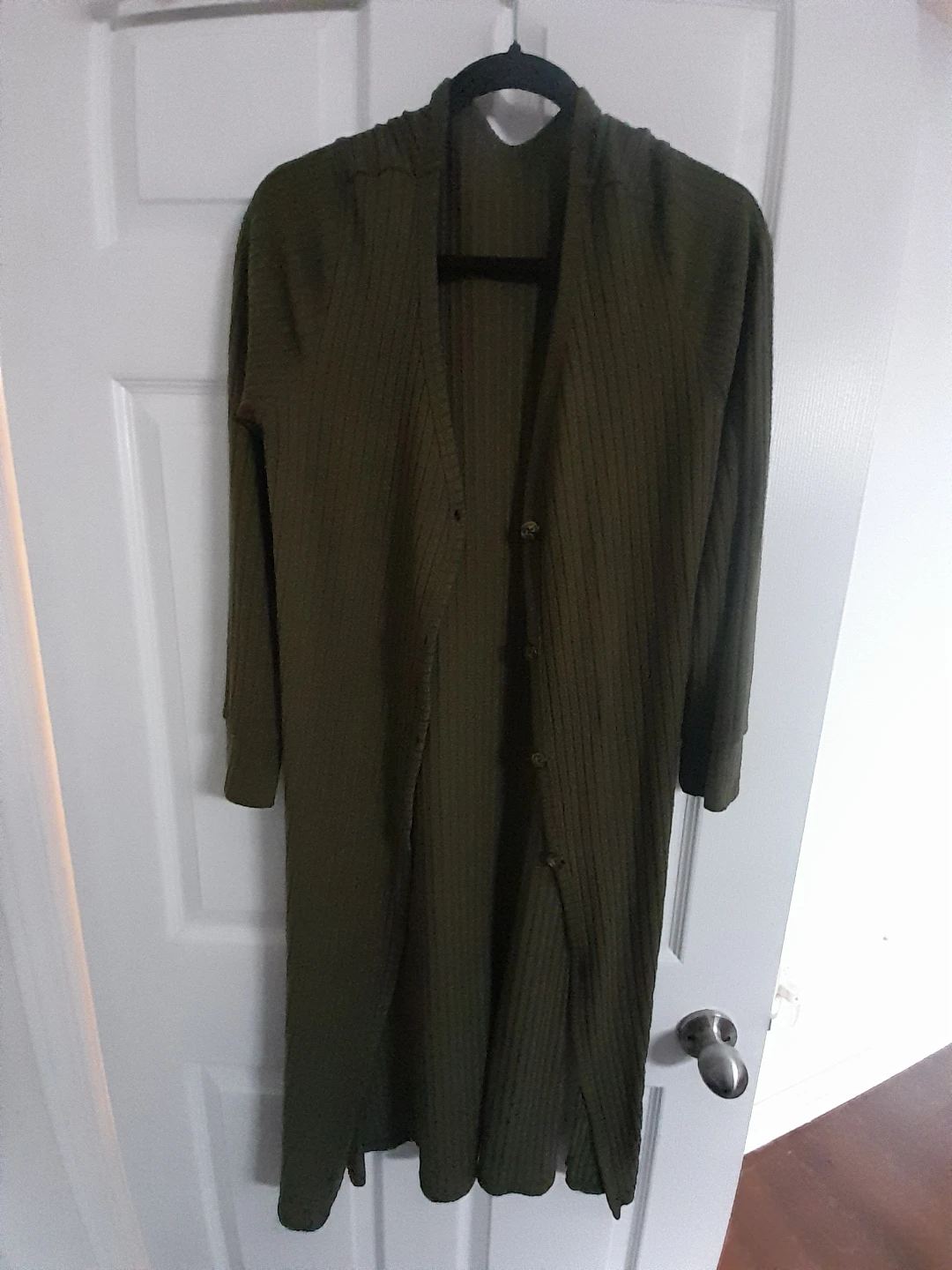 Olive Green Longline shrug cardigan