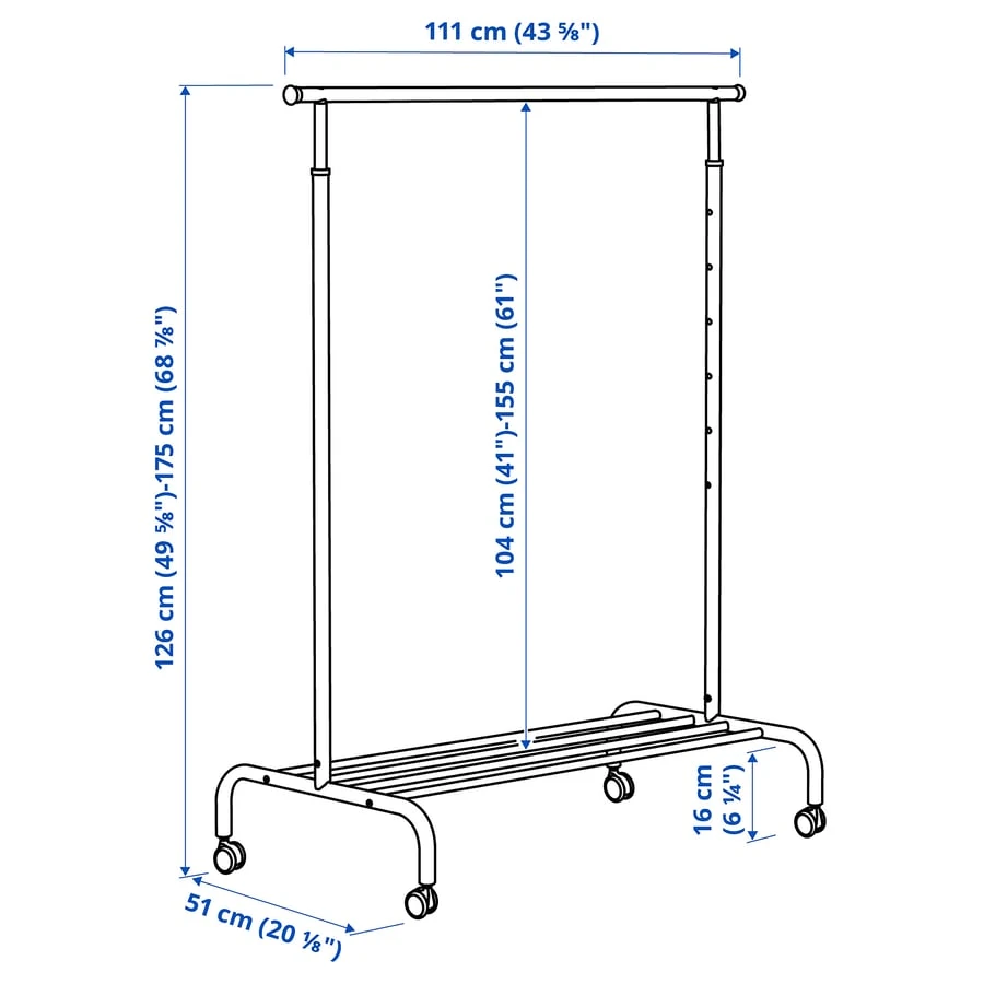 IKEA RIGGA Clothes Rack White - photo 4