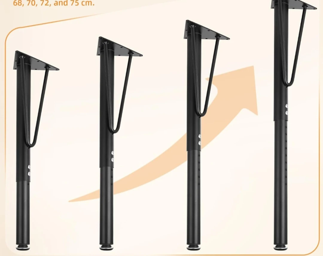 Set of 4 Adjustable Metal Table Legs - photo 5