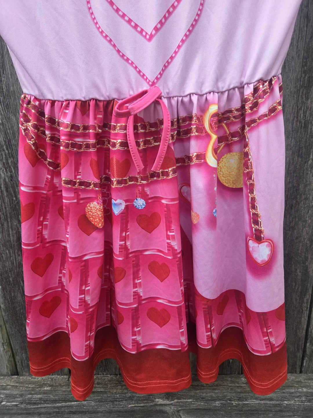 Lingqishizu Pink Heart Print Dress - photo 2