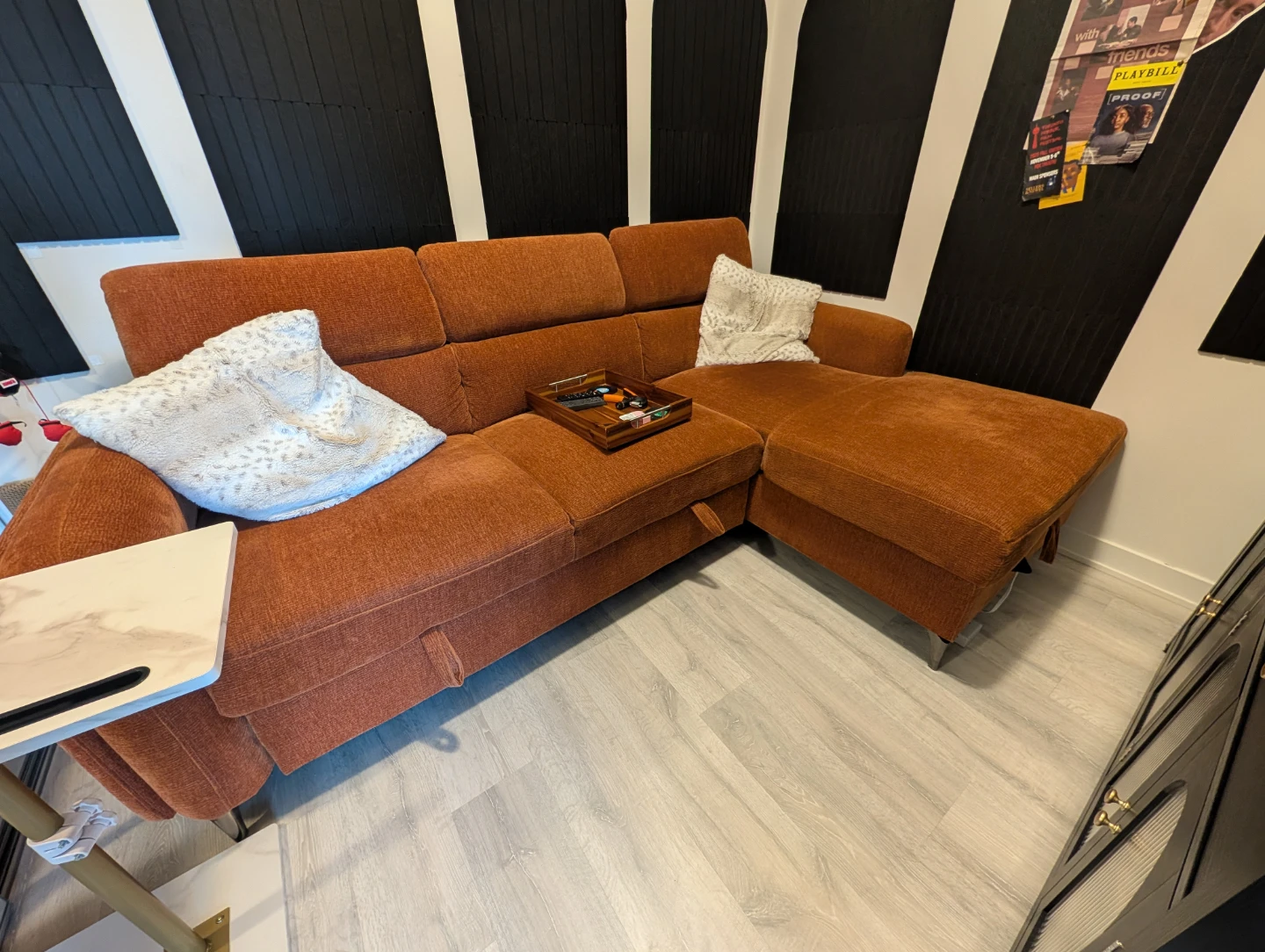 Convertible Sectional Sofa with Pull-Out Bed and Storage OBO