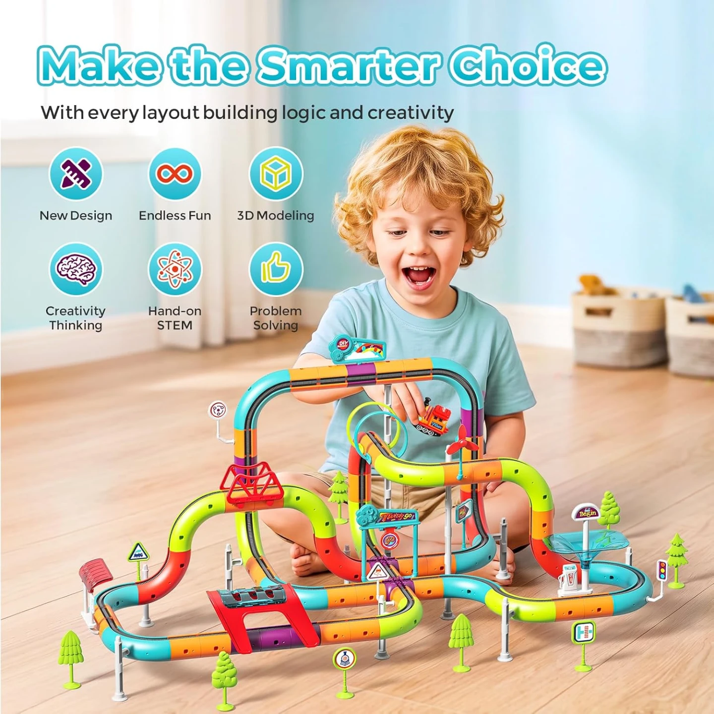 DIY Racer Track 121 Pcs Kids Toy