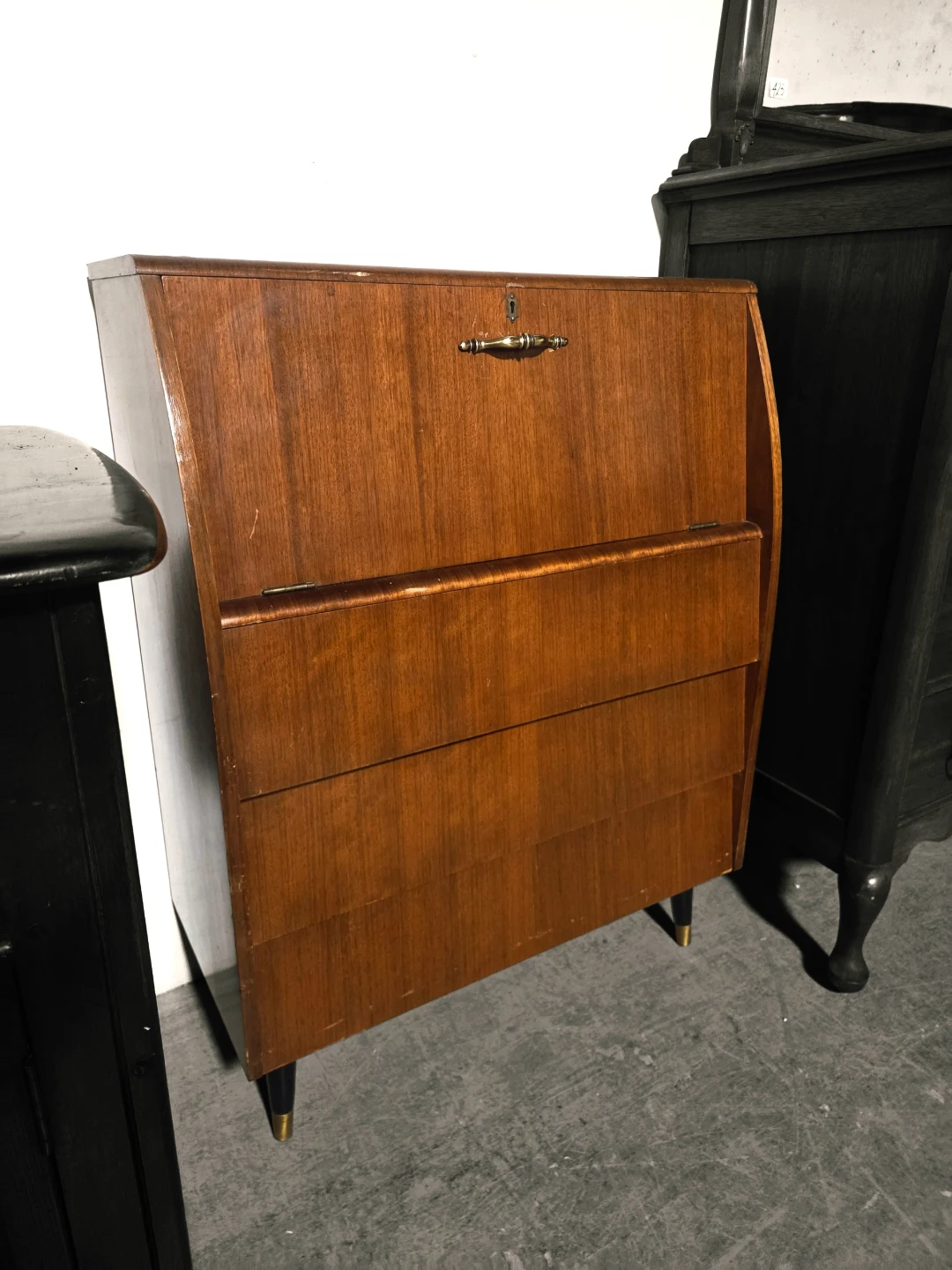 MCM/Art Deco Three Drawer Drop-Down Front Secretary Desk - photo 4