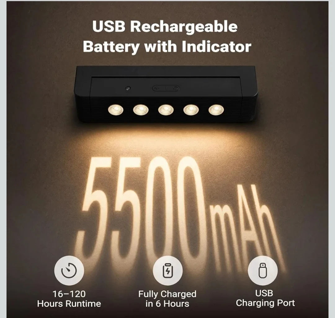Black USB Rechargeable LED Wall Light with Remote - photo 3