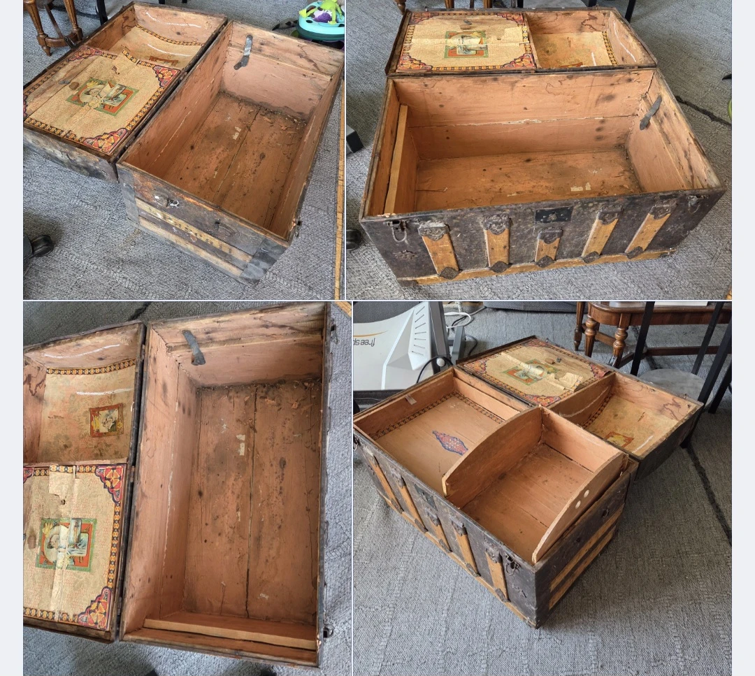 Vintage Dome Top Storage Trunk - photo 2