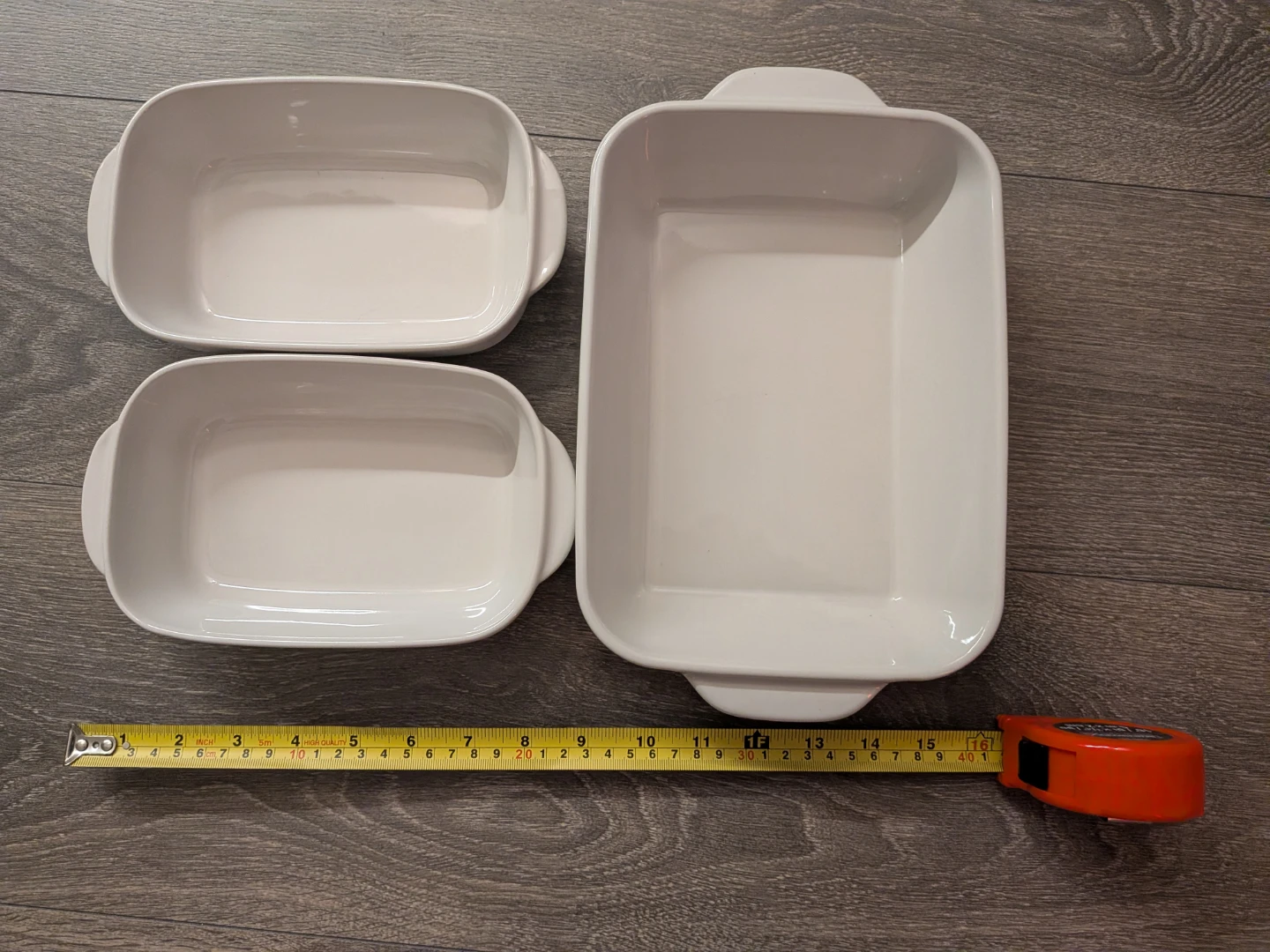 Set of 4 white ceramic baking dishes - photo 2