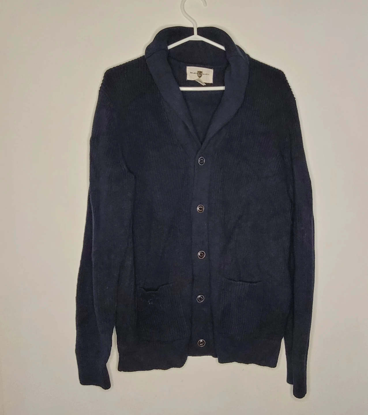Black Brown 1826 Navy Shawl Collar Cardigan