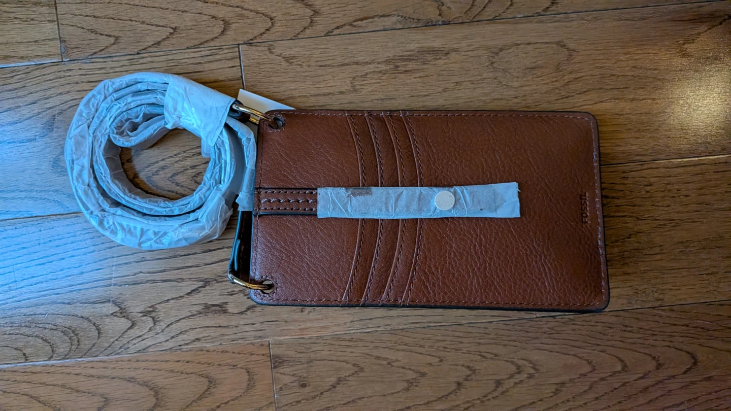 New Fossil Brown Leather Phone Crossbody Bag