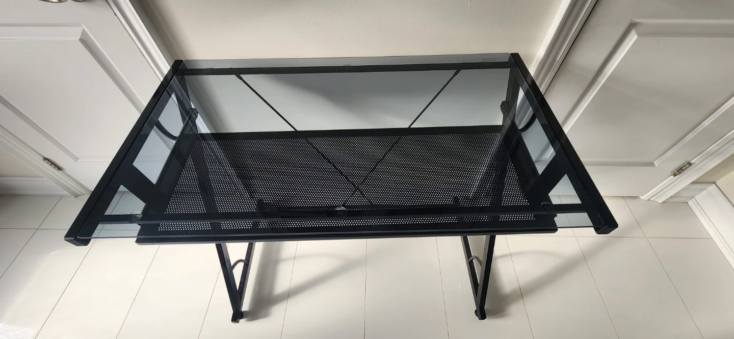 Modern Glass and Metal Desk - photo 2