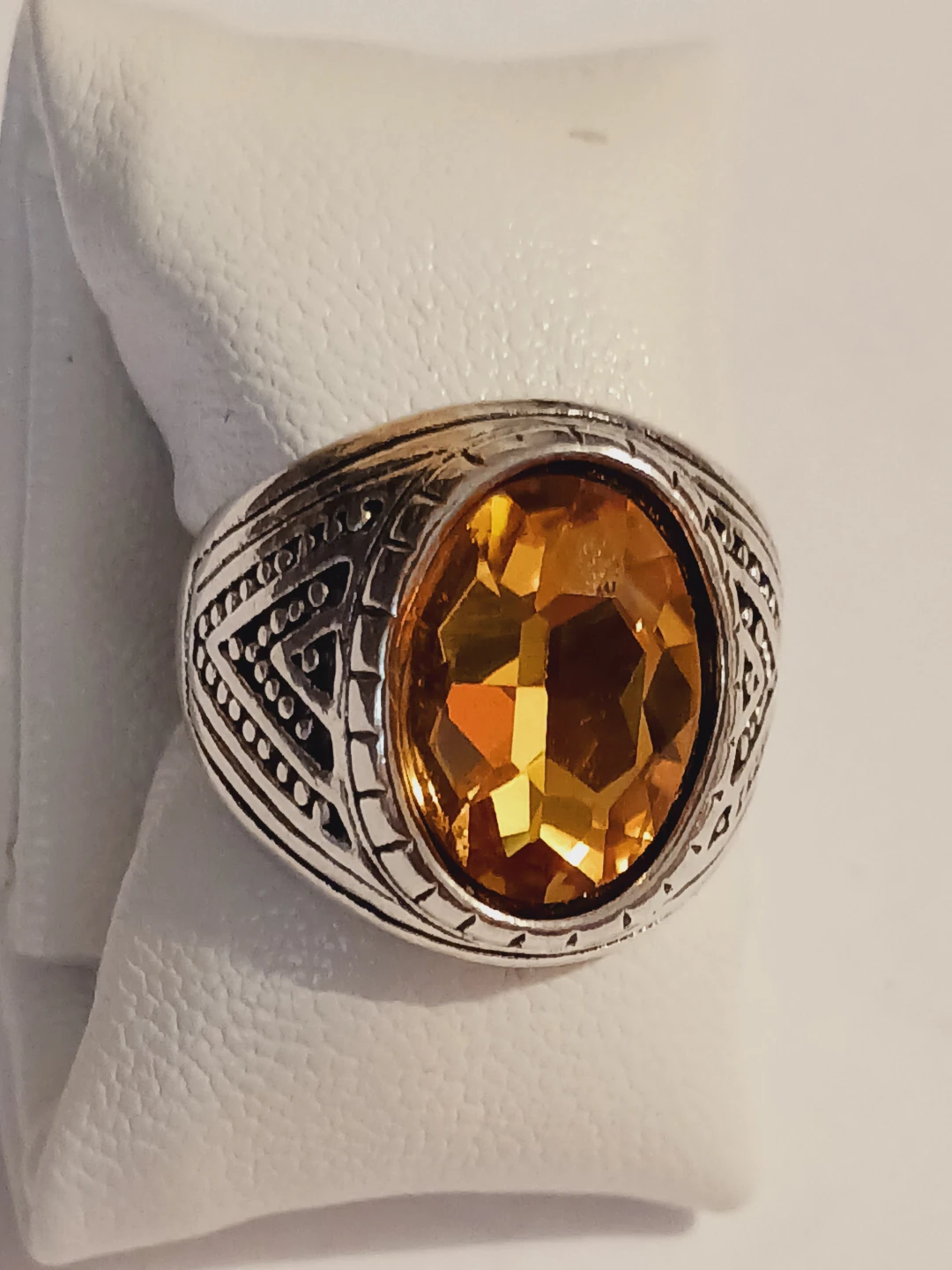 Gorgeous ring with yellow stone. Size 9. - photo 4