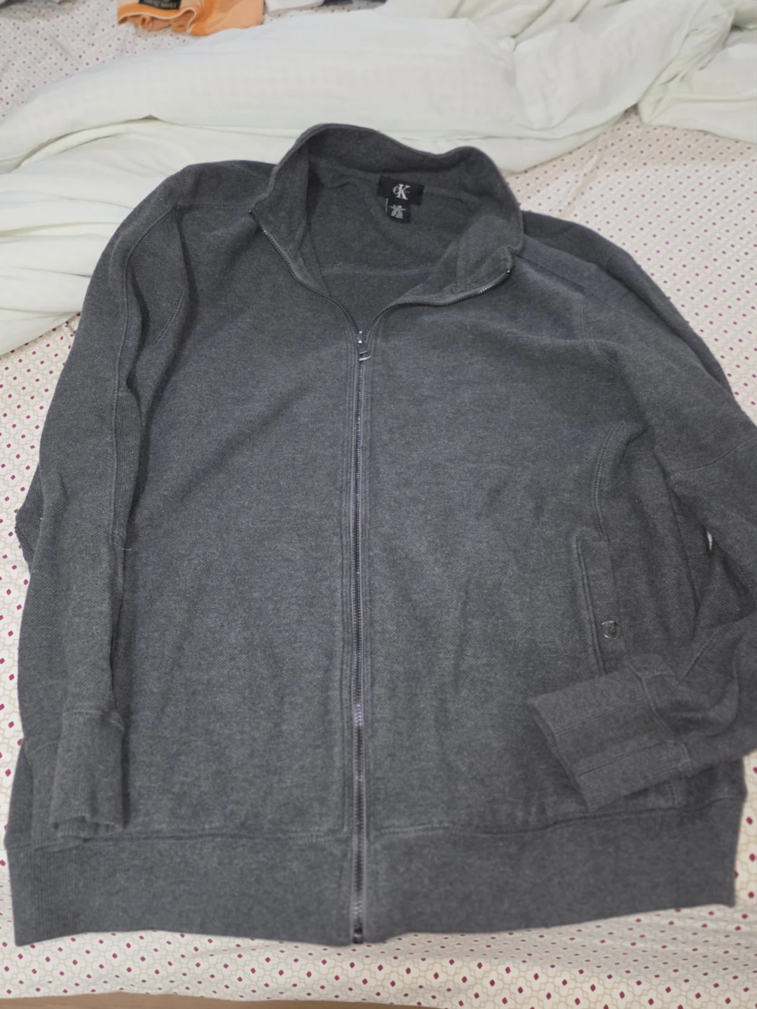 Calvin Klein Grey Zip-Up Hoodie