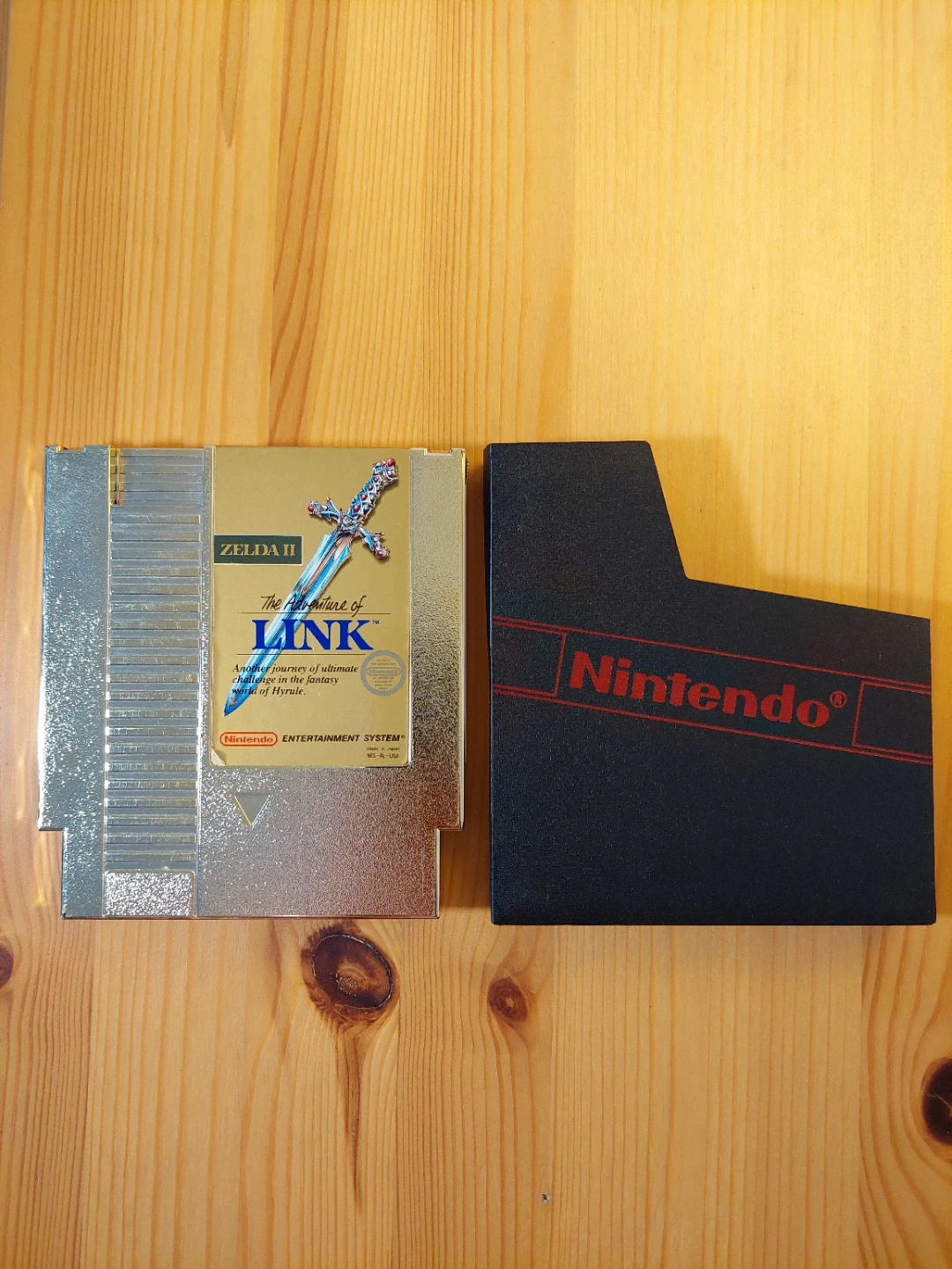 Zelda 2 Gold NES Game Cartridge