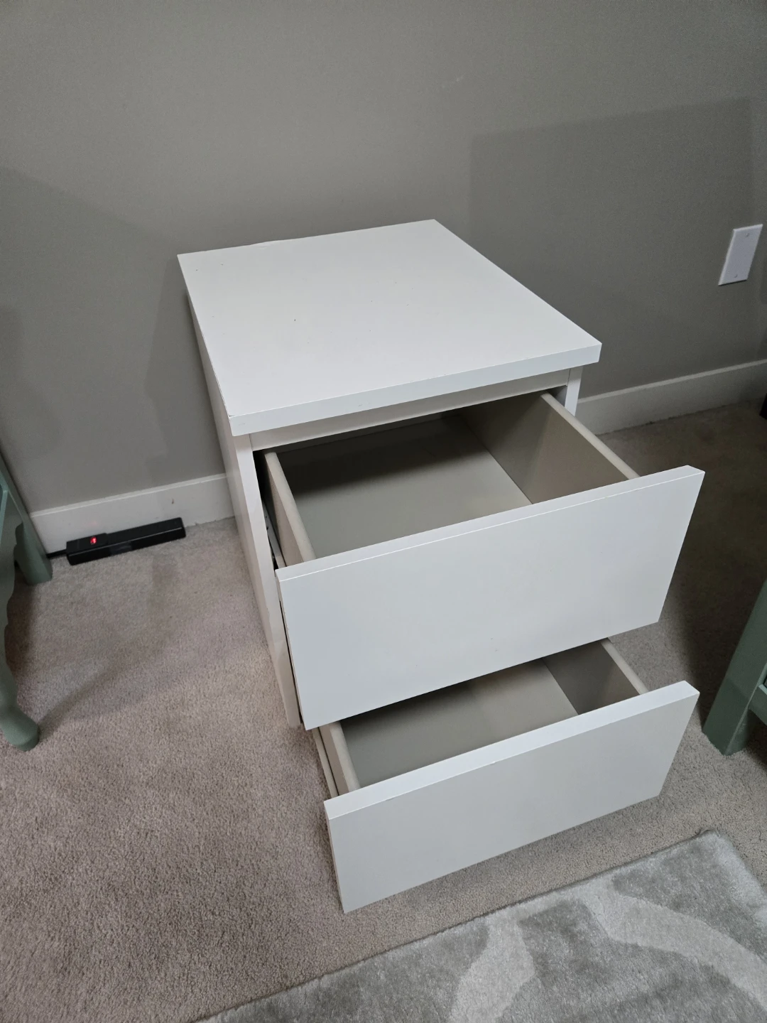 White 2-Drawer Bedside Table - photo 2