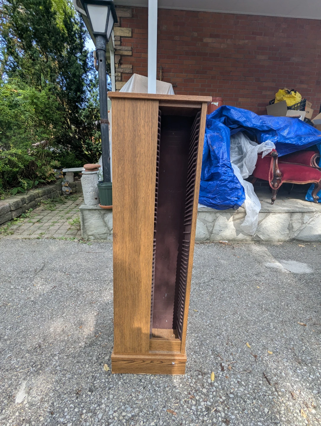 Oak Finish CD Media Storage Tower