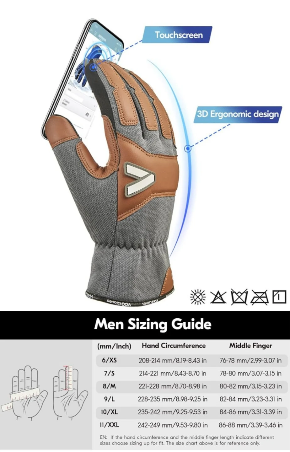 Vgo  Winter Work Gloves,L - photo 3