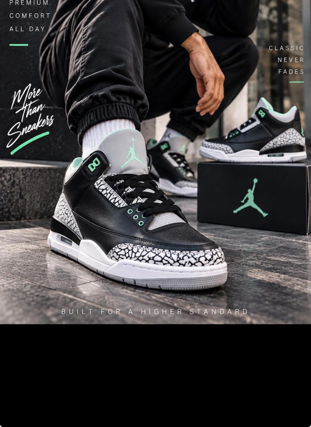 Air Jordan 3 Retro Green Glow Size 9.5