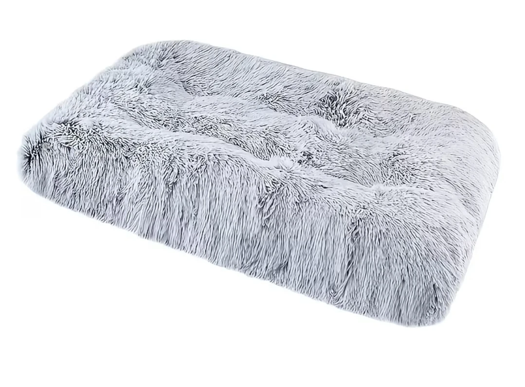 Grey Fluffy Pet Bed