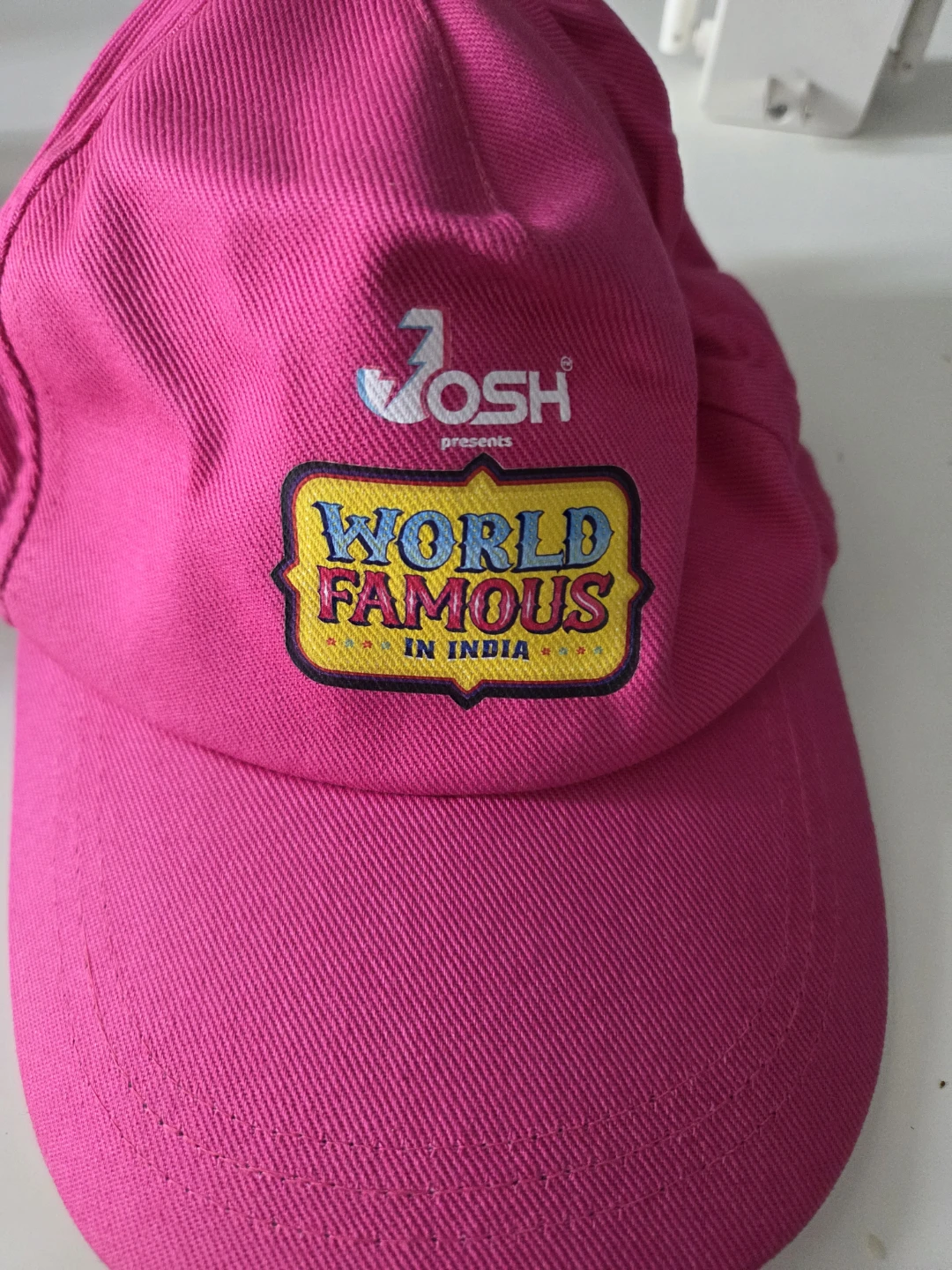 Josh World Famous in India Pink Baseball Cap