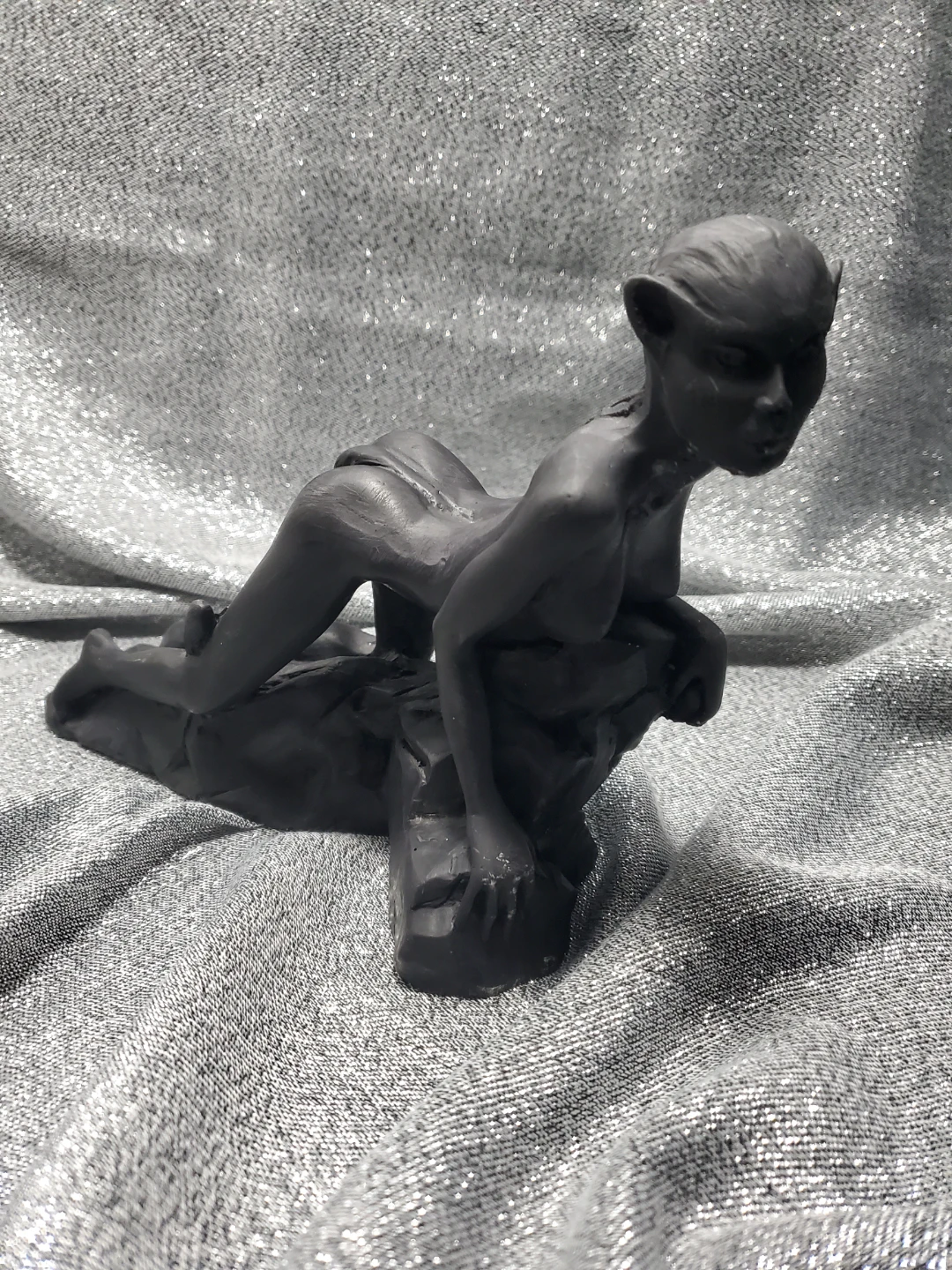 Cat wome Black Figure Sculpture