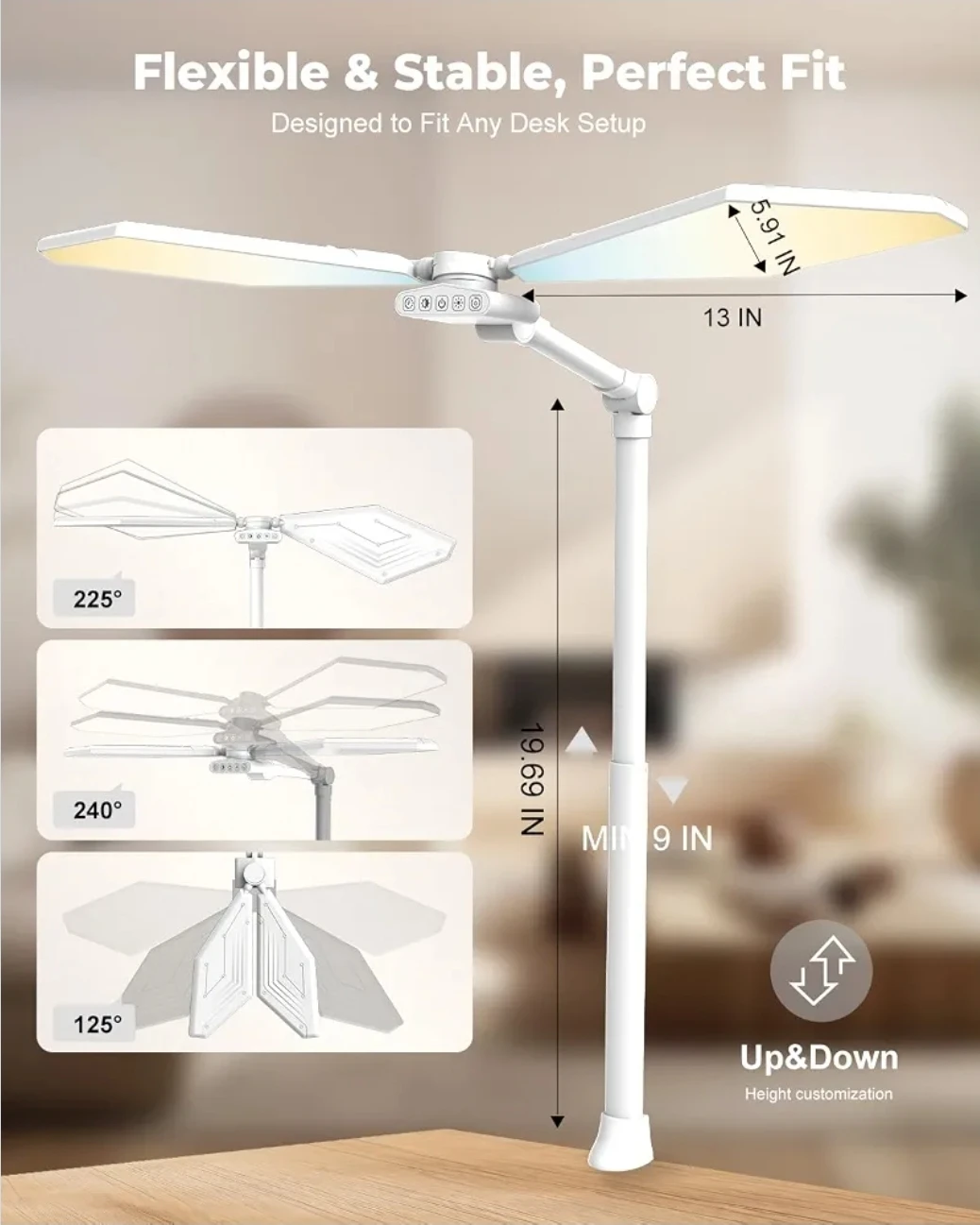 Dual-Head LED Desk Lamp with Clamp - photo 3