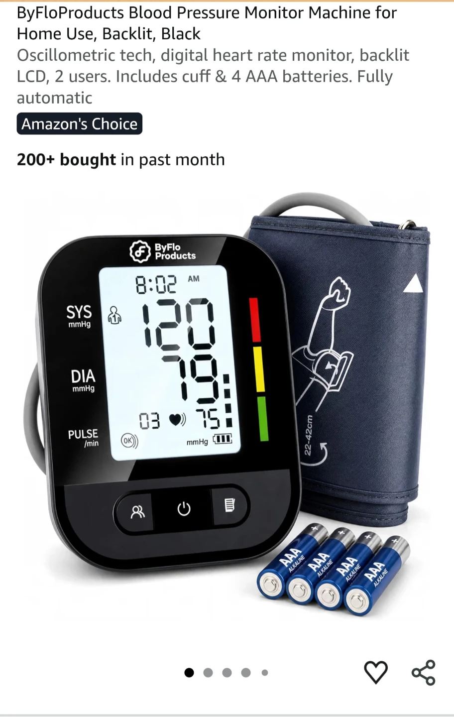 ByFlo Products Arm Blood Pressure Monitor Model AOJ-30F - photo 3