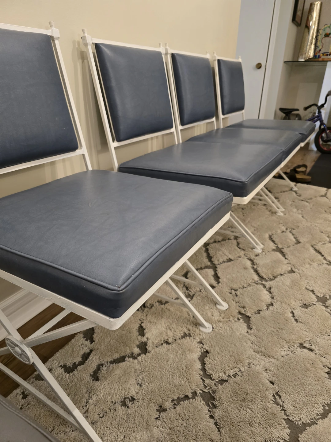 Set of 4 Blue Dining Chairs - photo 4