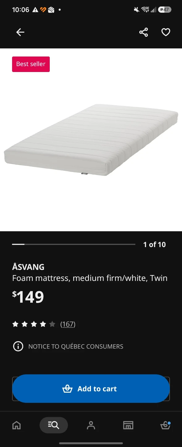 IKEA Morgedal twin mattress