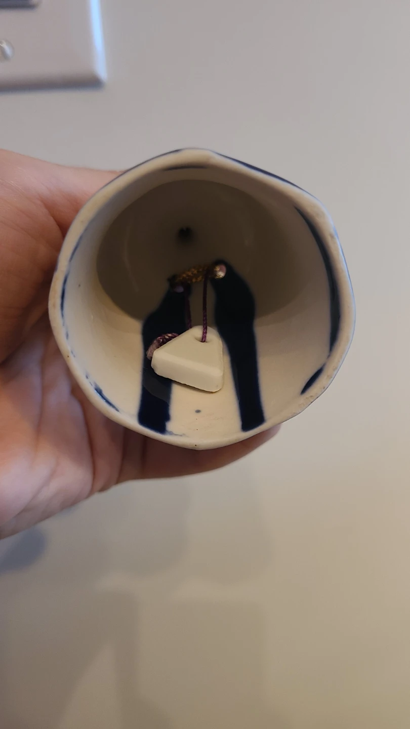 Vintage Porcelain Cobalt Vase and Bell Set - photo 4