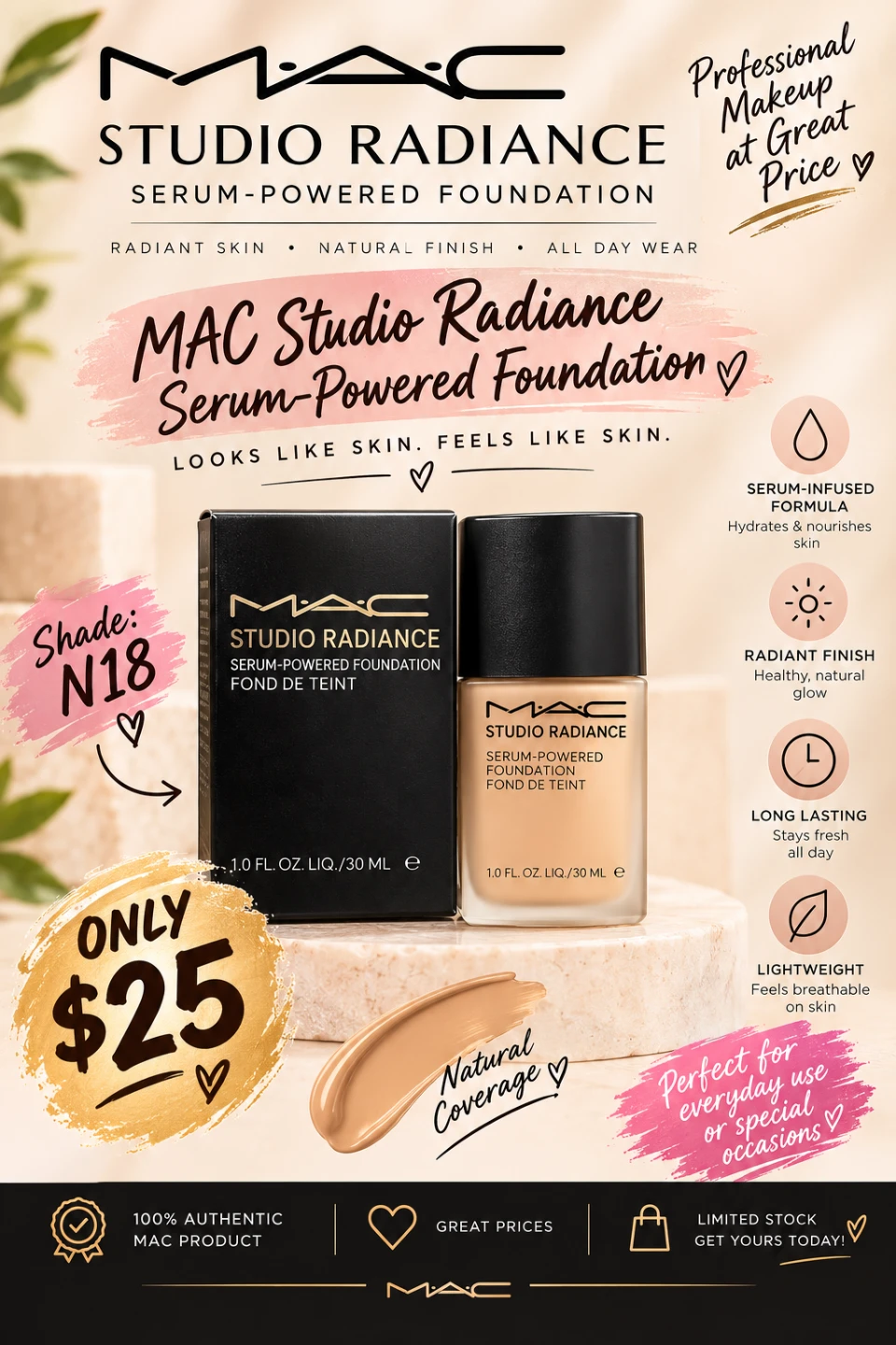 MAC Studio Radiance Serum-Powered Foundation N18