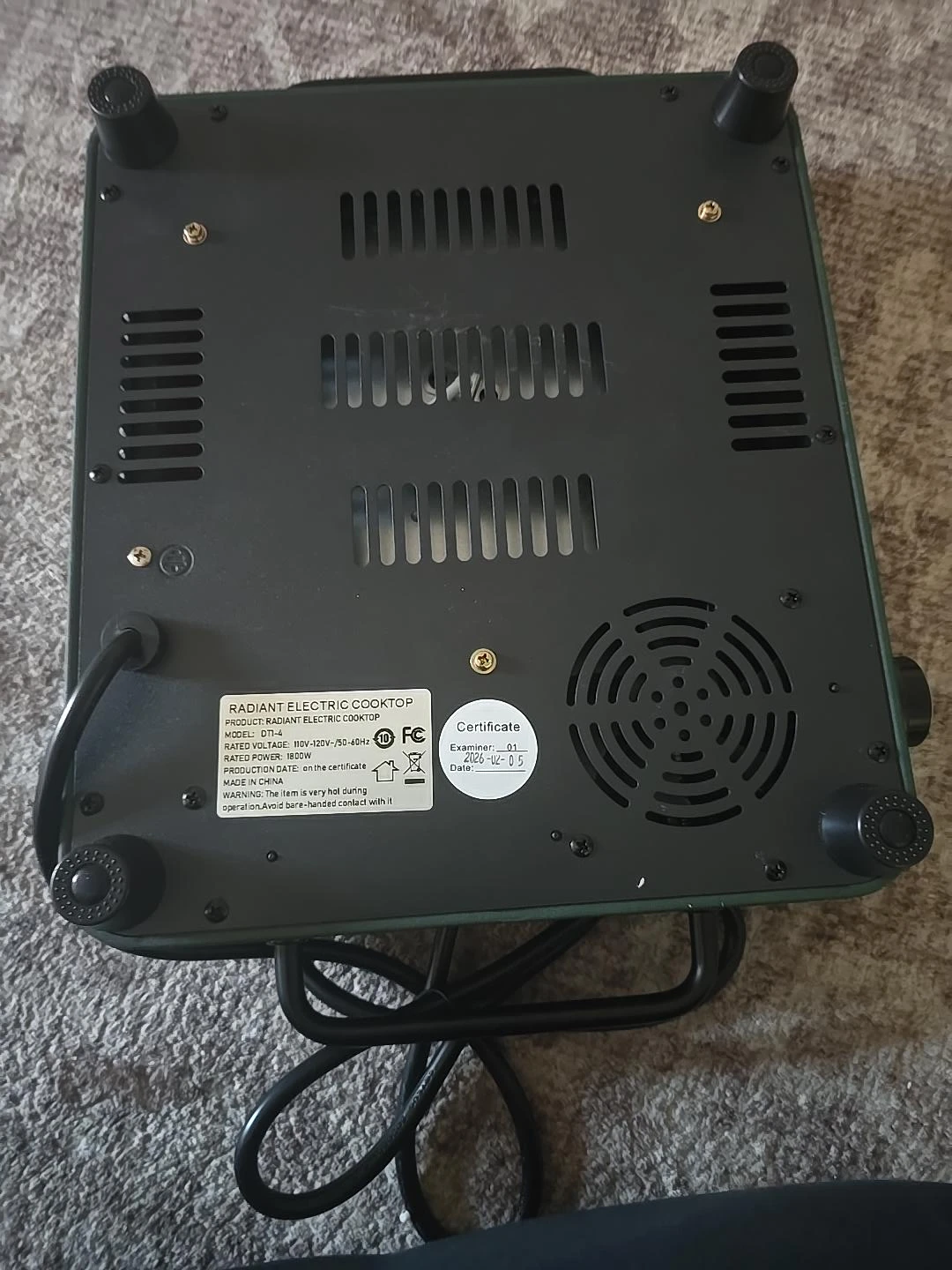 Radiant Electric Cooktop DTI-4 - photo 3