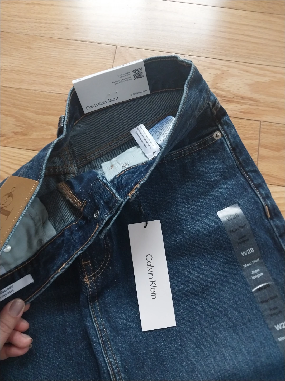 New Calvin Klein Denim Maxi Skirt Size 28 - photo 5
