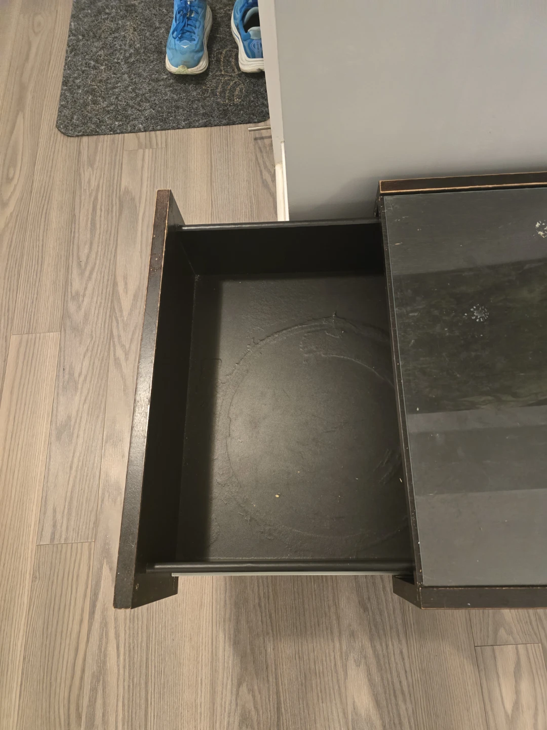 Dark Wood Coffee Table with Glass Top - photo 4
