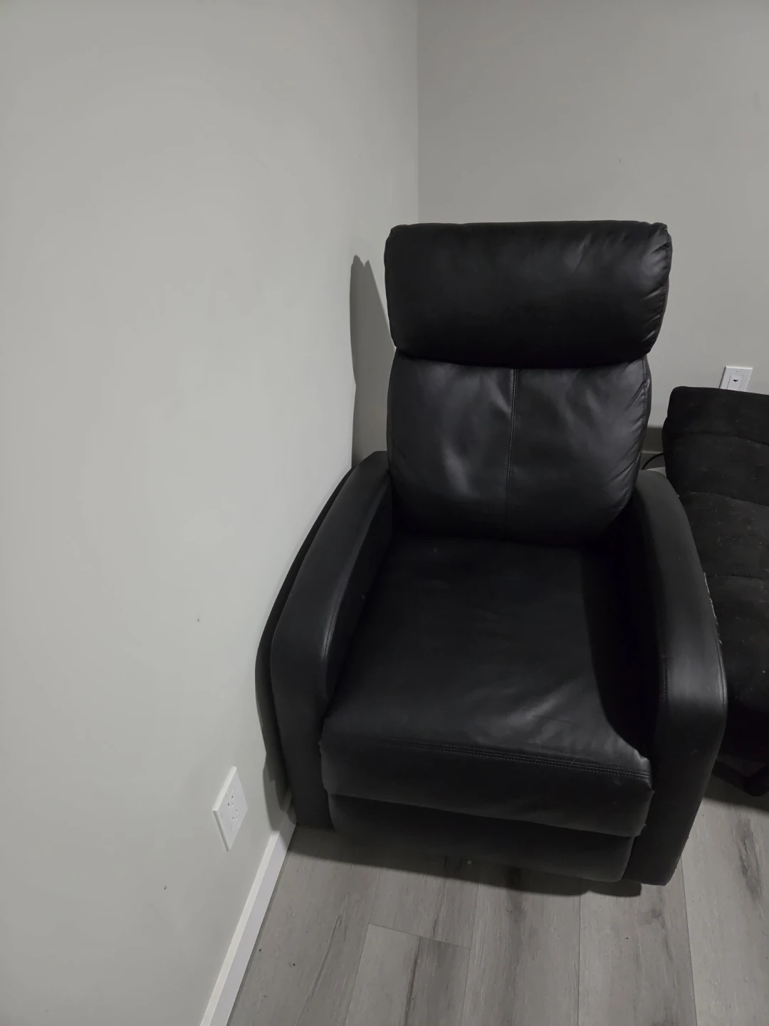 Black leather recliner