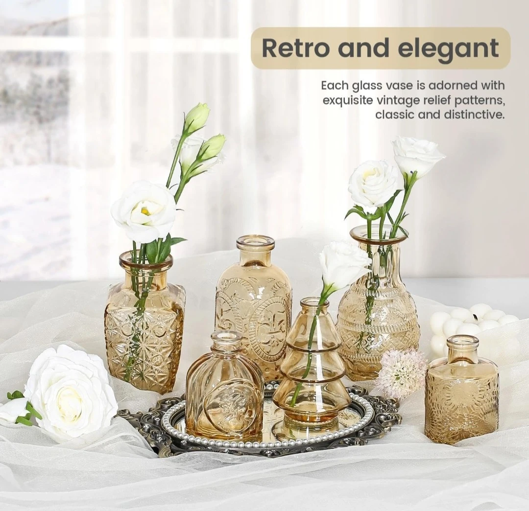 Set of 12 Small Gold  Glass Bud Vases - photo 3
