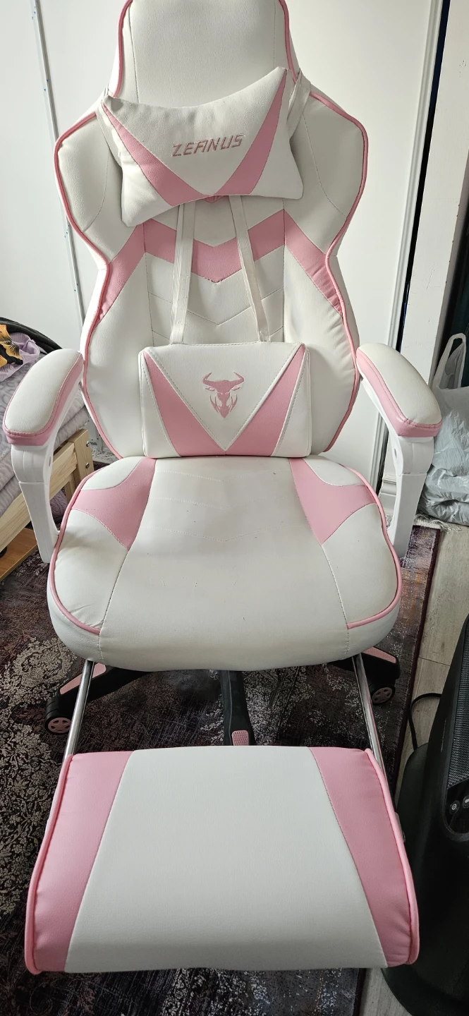 ZEANUS Gaming Chair Pink and White - photo 2