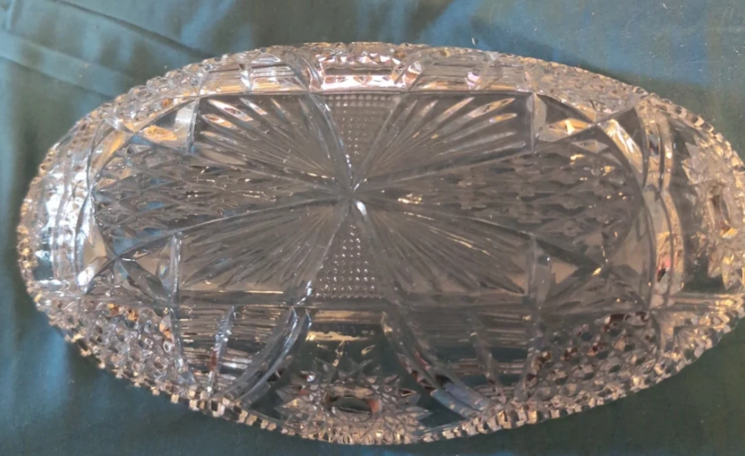 Vintage Cut Glass Crystal Serving Dish - photo 3