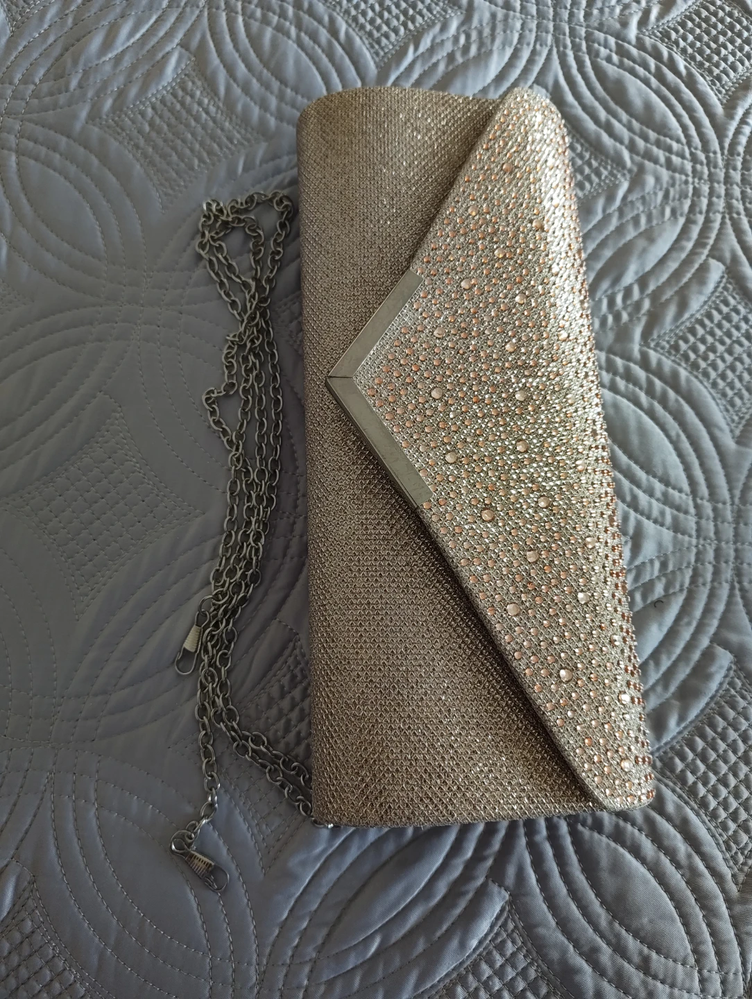 Crystale Gold Glitter Clutch Purse