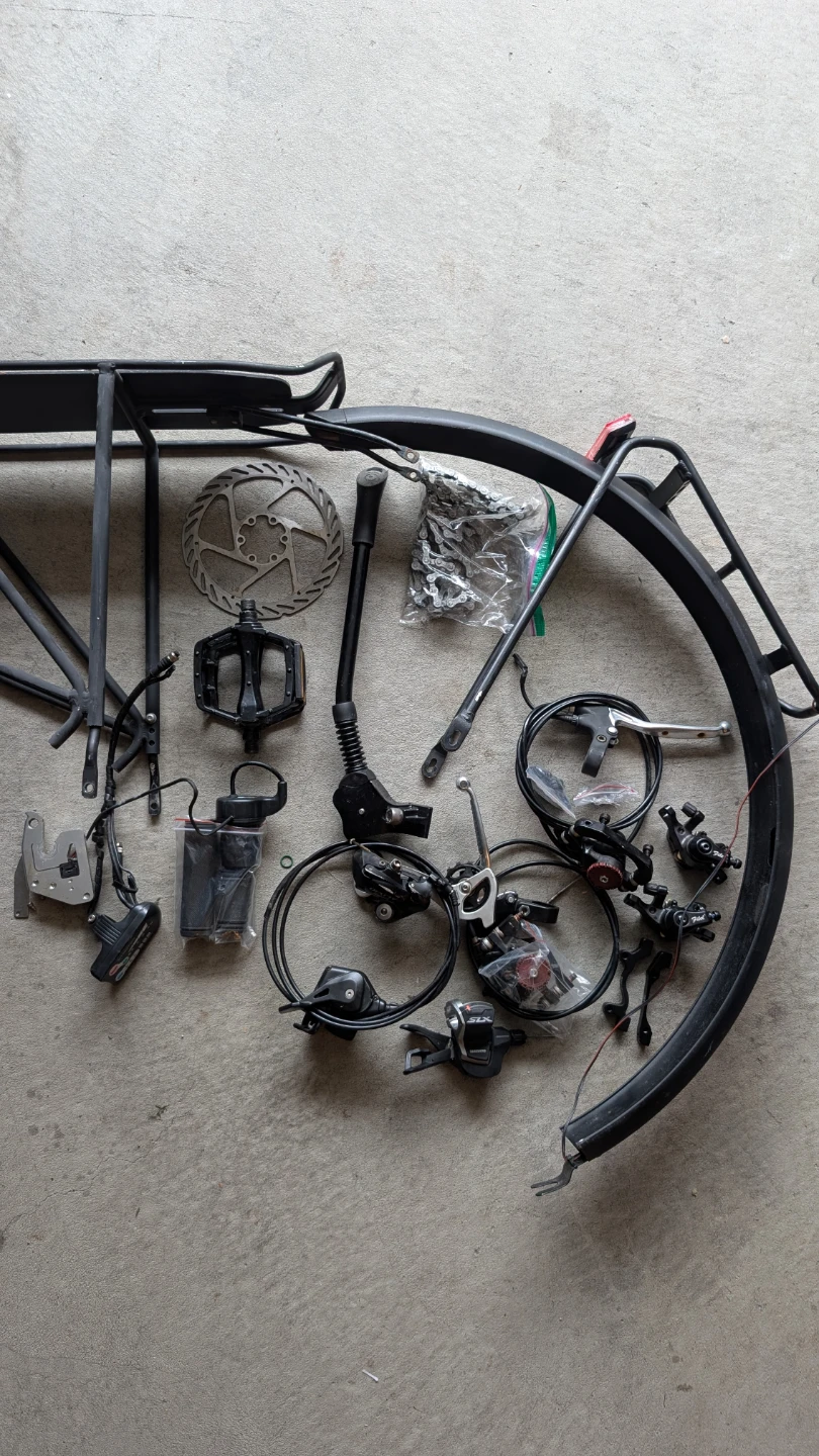 Bicycle and Ebike  disc brakes racks front wheel front fork etc