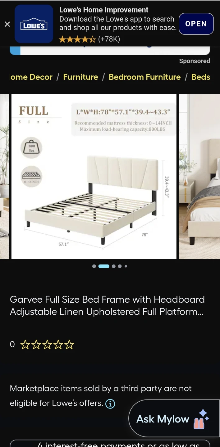 Garvee Full Size Upholstered Platform Bed Frame - photo 2