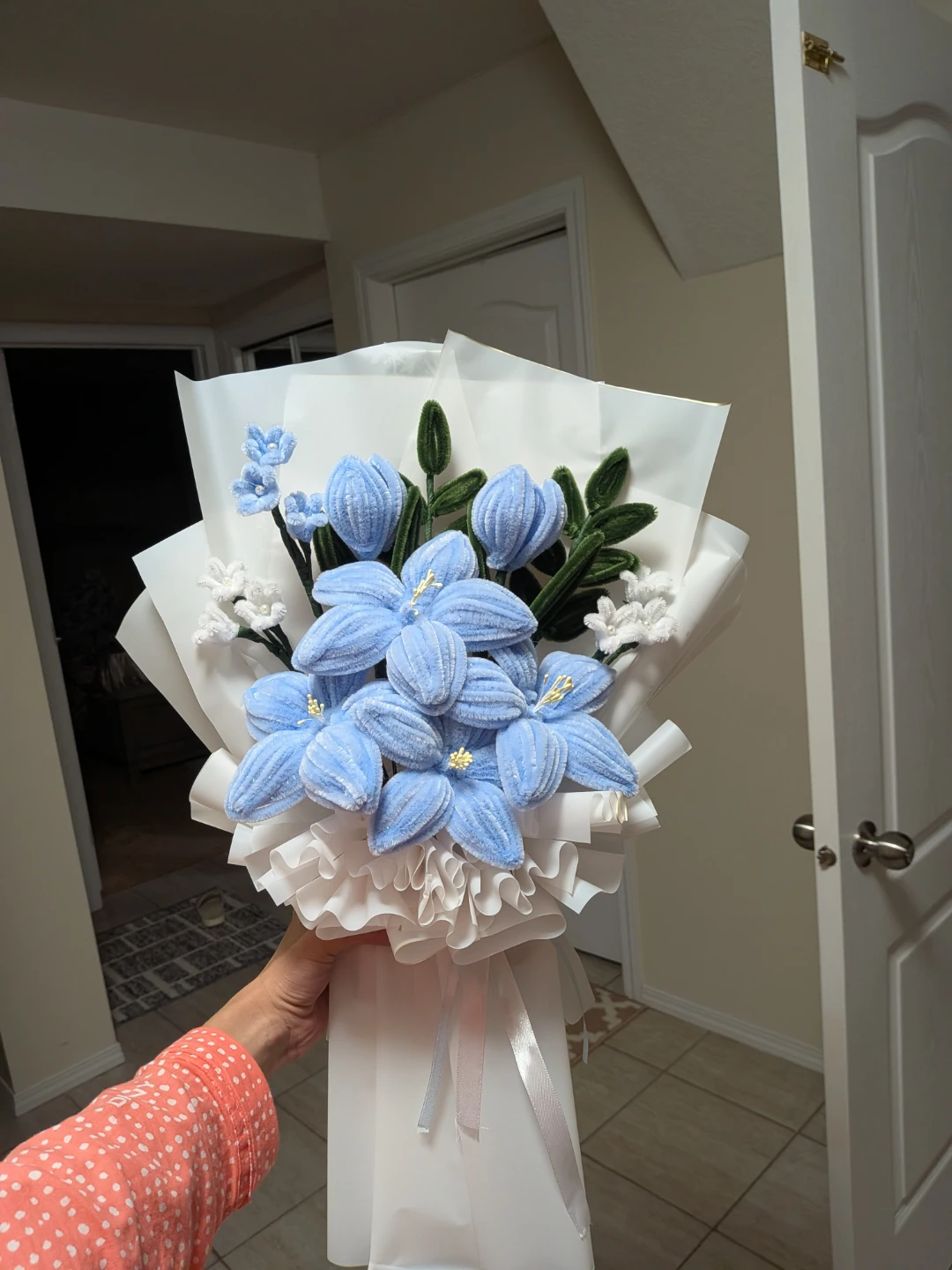 Nush Handmade Blue Pipe Cleaner Flower Bouquet - photo 5