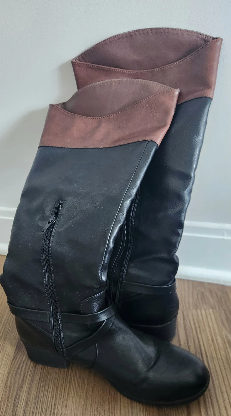 Nautica Black and Brown Knee-High Boots - photo 2