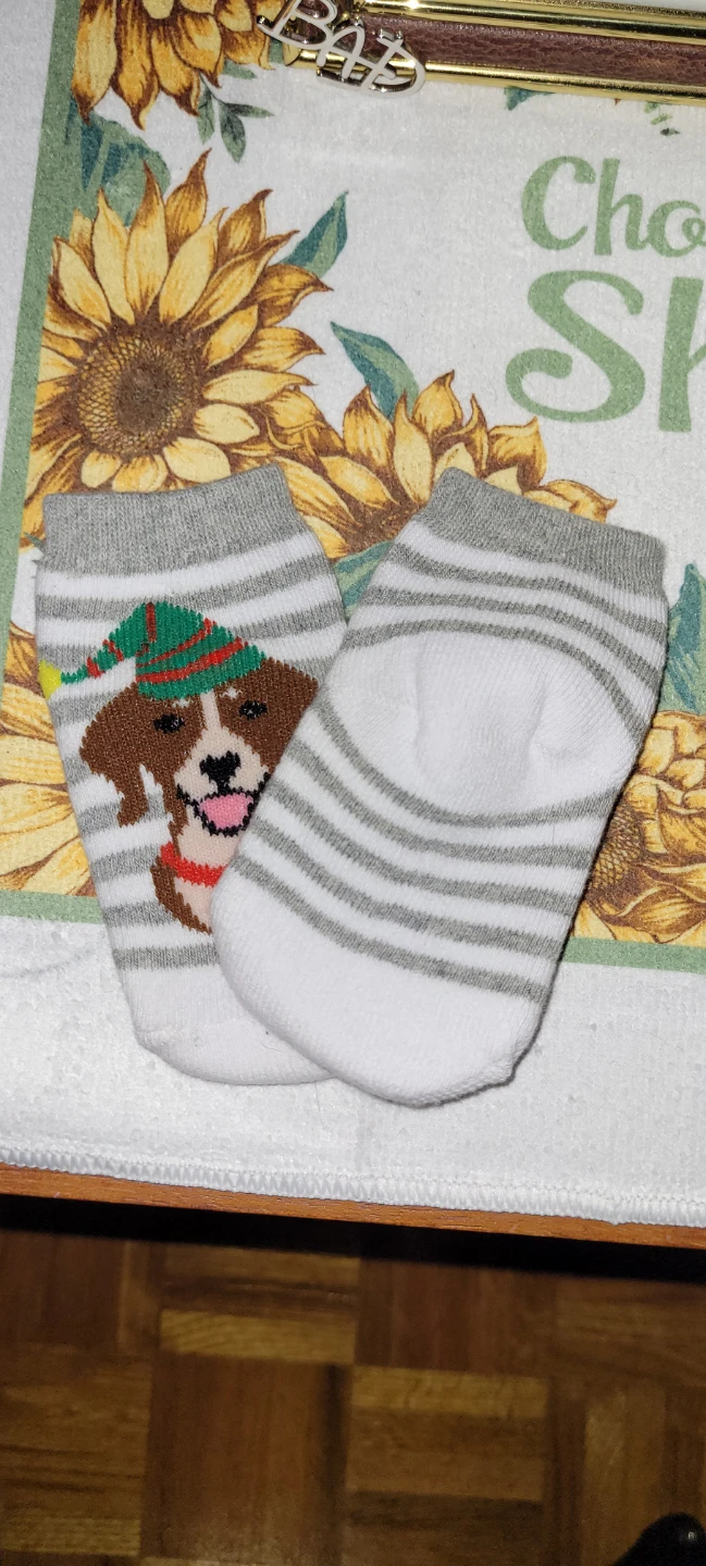 0 -12 month old baby socks with dog stuffie! - photo 2