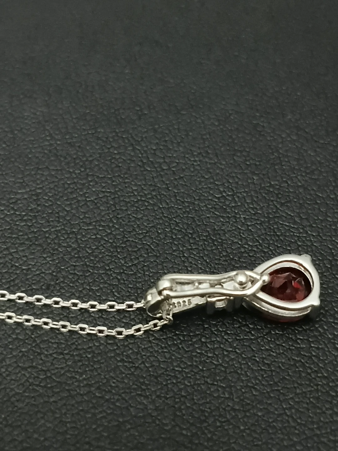 Sterling Silver 925Pear Cut Red  Necklace 925 - photo 5