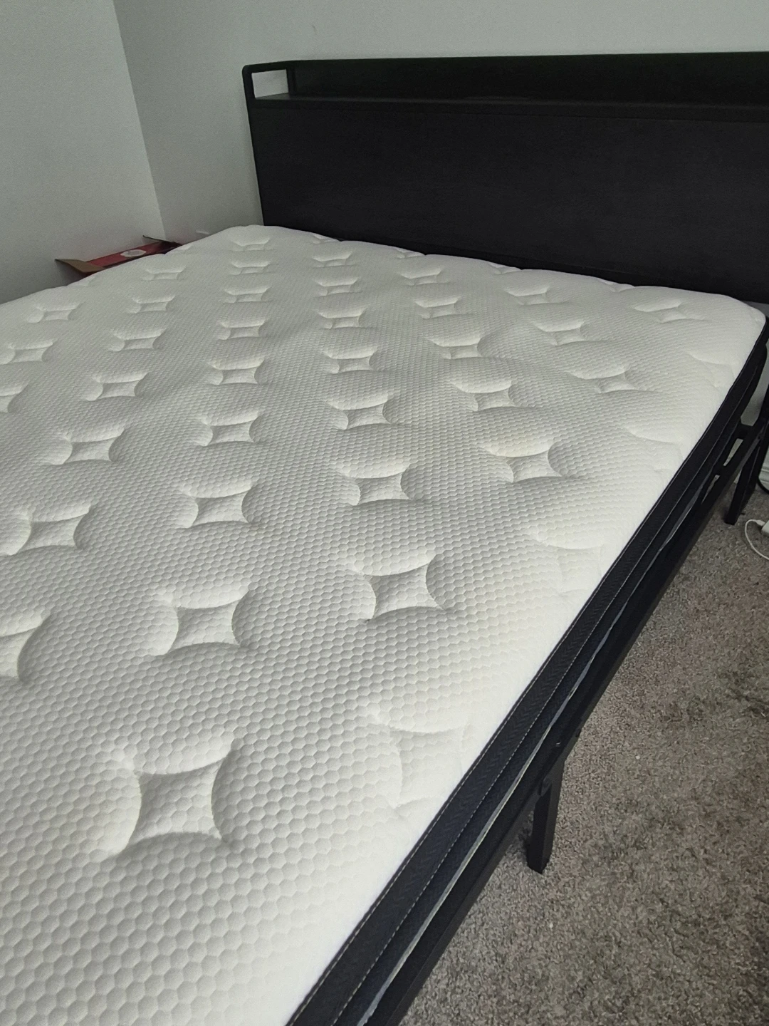 Black Metal Bed Frame with Mattress